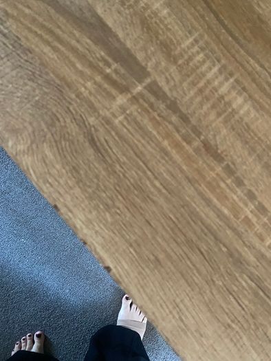 Light oak desk with integrated shelving