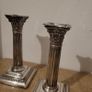 Antique pair of silverplate corinthian column candlesticks Image 3