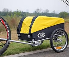 Folding Bicycle Trailer with Shock Absorber 120L Large Cargo, 40 kg Load Capacity, Waterproof Tarpaulin, Quick-Release Hitch, Reflective Safety Flags