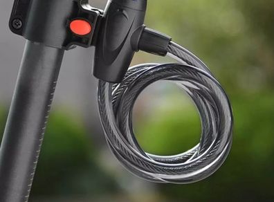 100% Brand-new bicycle lock stainless steel cable coil with mounting bracket