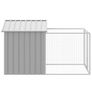 Dog House with Run Light Grey 117x201x123 cm Galvanised Steel Image 4