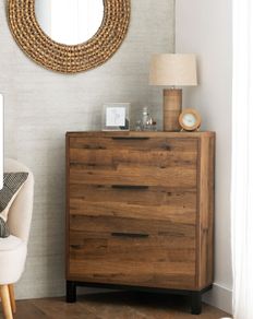 Bronx Oak Effect Corner Chest of Drawers Next