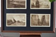 Framed Original Vintage Isle of Man Postcards 4 Coastal Views