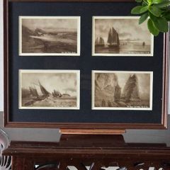 Framed Original Vintage Isle of Man Postcards 4 Coastal Views