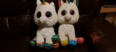 Ty Teddys Large Unicorns - Harmony and Pixy