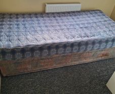 single bed with mattress
