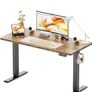 Electric Standing Desk, 120 x 60 cm, Rustic Brown Height Adjustable Desk, 2 Hooks, 4 Memory Heights, 72-118cm, Splice Board, Ergonomic Sit Stand Computer Desk for Home Office Image 9