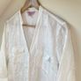 Monsoon White 100% Linen Embroidered Shirt Dress / Beach Tunic Image 2