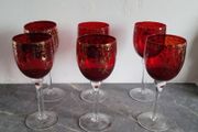 Vintage red wine glasses x 6