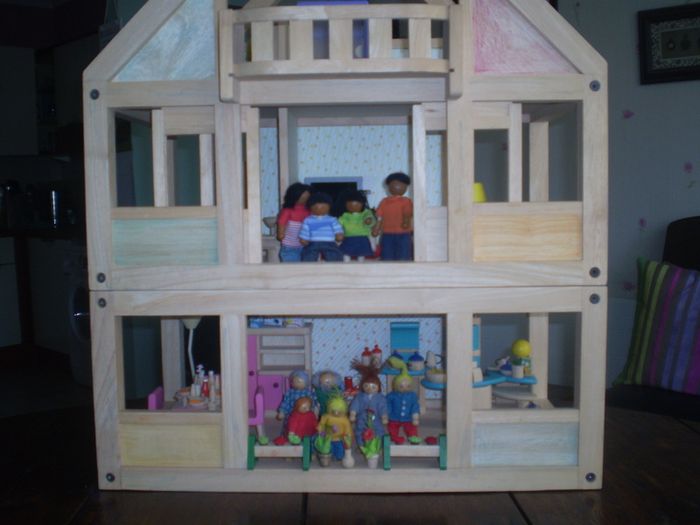 Doll's 3 storey Terrace House and accessories