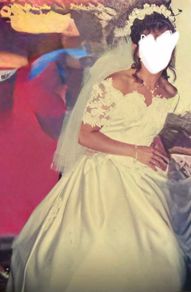 Wedding Dress UK Size 12 Jasmine Bridal Vintage Full satin skirt in cathedral length train COLLECTION DUBLIN 18