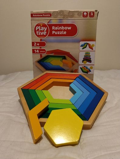 Playtive Wooden Rainbow Puzzle New In Box