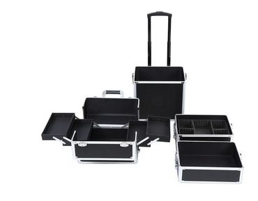 Multi-function 4 in 1 Beauty Cosmetic makeup nail hairdressing Beauty Case black Vanity Trolley