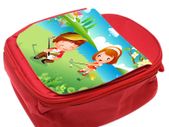 Red Lunch Bag for Kids with custom printed personalised photo or image / back to school stationery