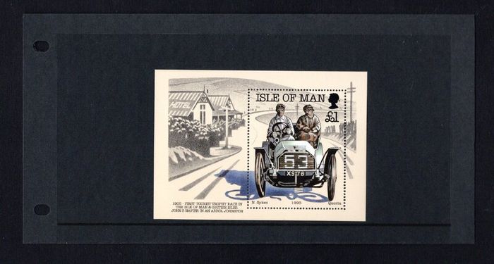 1995 Isle of Man 90th Anniversary of Motor Racing on Isle of Man Commemorative Stamp Miniature Sheet Presentation Pack