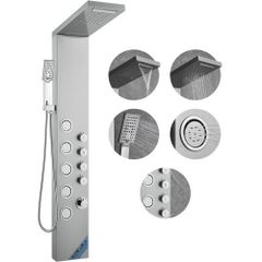 Shower Panel System, 4 Shower Modes Shower Panel Tower, Rainfall, Waterfall, 5 Full Body Massage Jets and 3-Setting Handheld Shower Head with 59" Hose