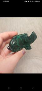 malachite fish carving
