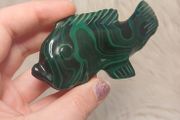 malachite fish carving