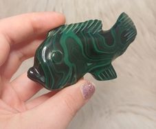 malachite fish carving