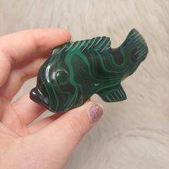 malachite fish carving