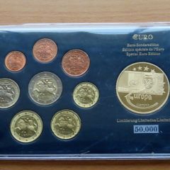 Euro coins sets + Special Edition Banknote Proof commemorative medals 2003 Collection in wood chest