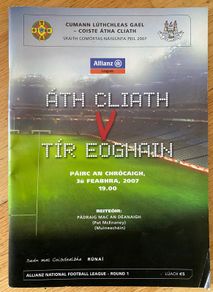 2007 Dublin v Tyrone - GAA Allianz Football League Programme