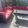 red outdoor leather cushions Image 2