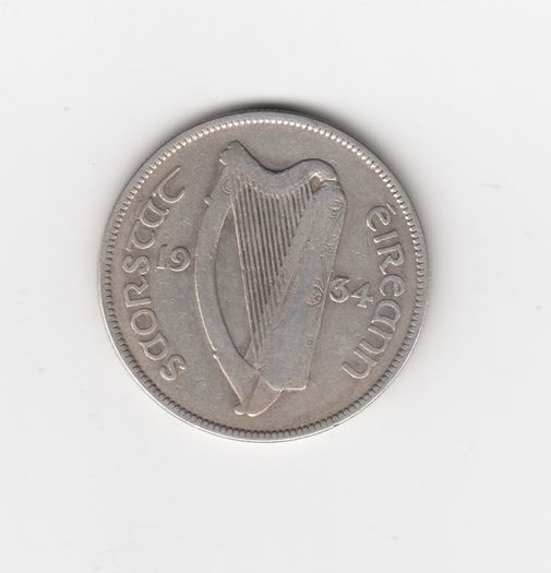 Ireland, 1934, saorstat eireann, Half Crown, 2/6, 75% Silver Coins (No: 437)