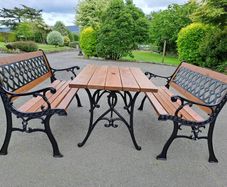 Cast iron Garden benches and table