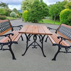 Cast iron Garden benches and table