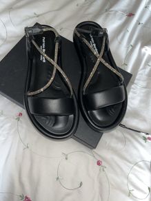 Black and silver sandals