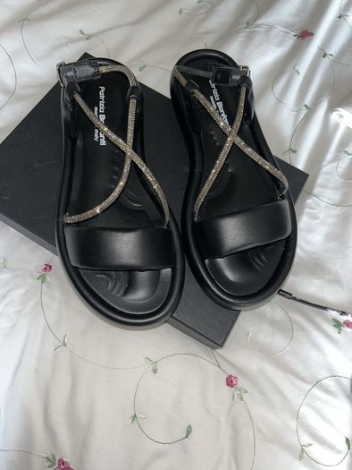 Black and silver sandals