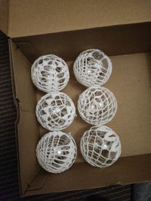 Crocheted acrylic Christmas baubles