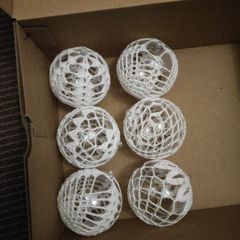 Crocheted acrylic Christmas baubles
