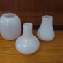 Lovely Set of Three Small Vintage Hand-Blown Glass Bud Vases in Pale Pink from Circa 1990 Image 4