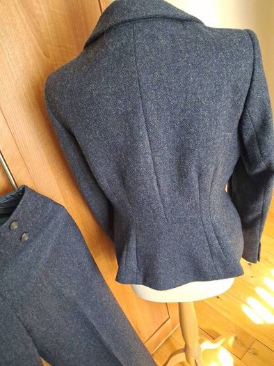 Stunning Hobbs Fully Lined Pure Wool Navy Trouser Suit 10-12