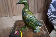 Vintage Painted Resin Duck