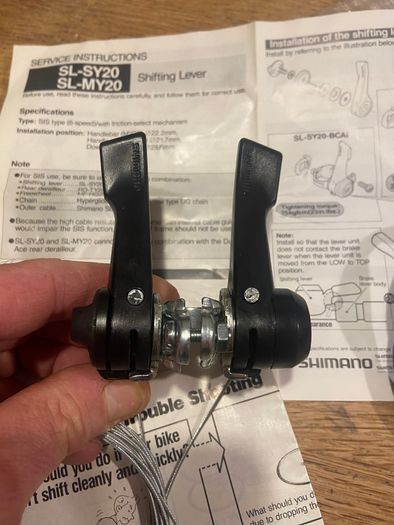 New Old Stock NOS 1989 Shimano Tourney SL-SY20 Stem Mount 6 Speed Or Friction Shifters