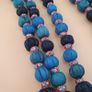 Antique Venetian African Style Melon Shape Glass & Chevron Glass Beads Necklace Image 7