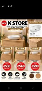 K store wall hung unit + countertop +vessel