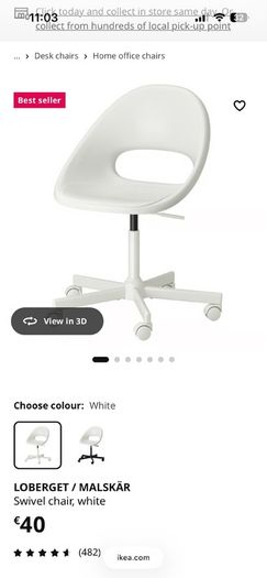 White desk chair