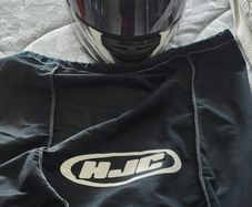 motorcycle helmet and some gear