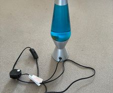 Blue and orange lava lamp