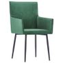 Dining Chairs with Armrests 2 pcs Green Velvet Image 7