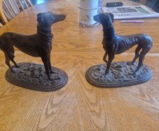 2 Bronze Greyhound Sculptures