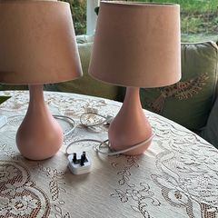 Pink Table Lamps Bed Side Pink 35 cm