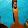 Large Carved Wooden Fork and Spoon, Possibly Resturant front shop advertising tool, Practicle use would require very large cooking pot Image 9