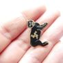Antique Black Cat Enamel Pin Badge - Isle Of Man Lucky Charm c.1920 Image 5