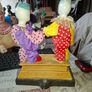 Rare Pair of Vintage Porcelain Head and Hands Circus Clowns mounted on a decorative base, Image 4