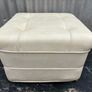 Retro vintage off white vinyl pouff c1960 Image 2
